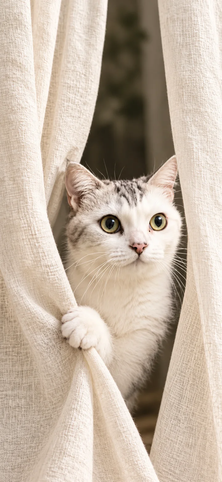 窗帘躲猫