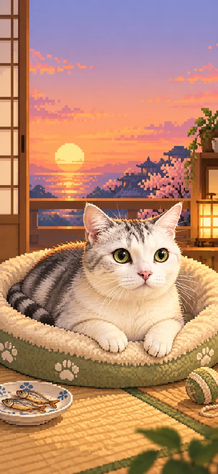 像素榻榻米夕阳