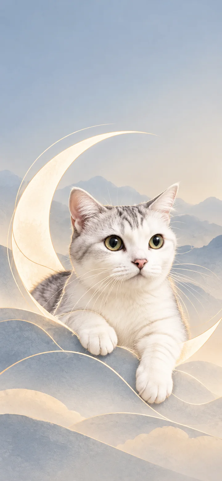 新月与猫影